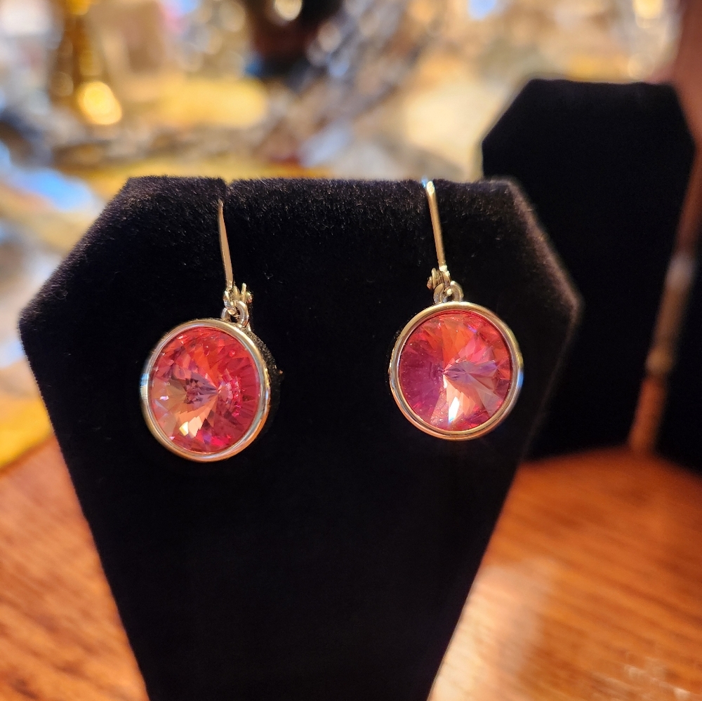 Pretty pink earrings.